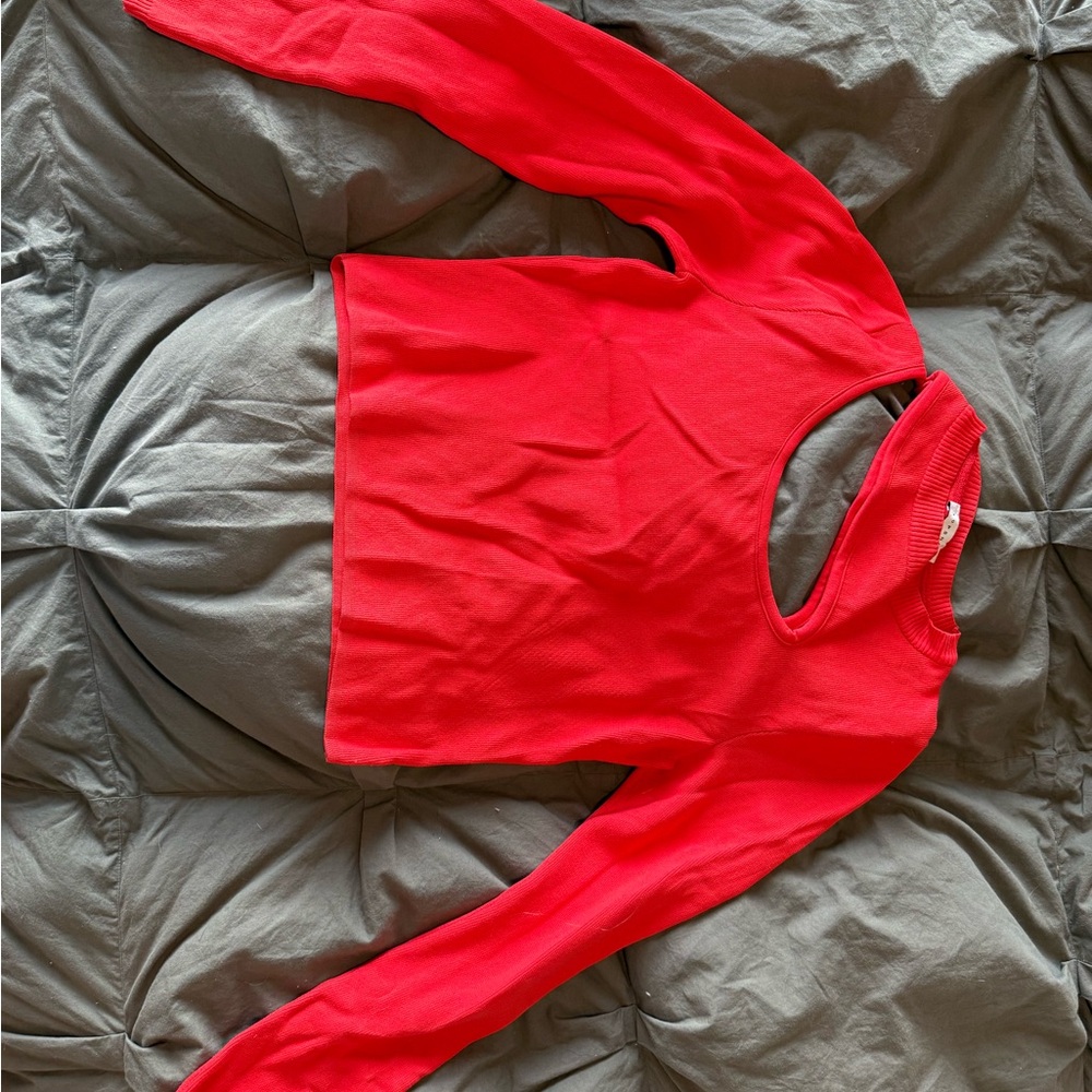 Topshop Vibrant Red Cut-Out Crop Top